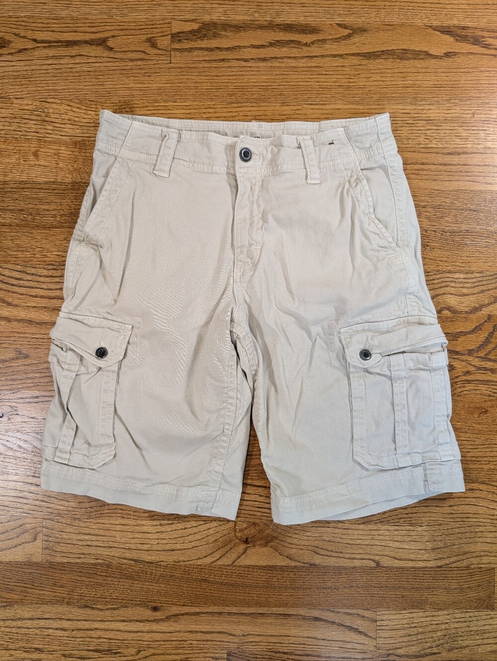 Roebuck & Co Men's Cargo Shorts Khaki Beige Cotton Stretch Utility Size 32